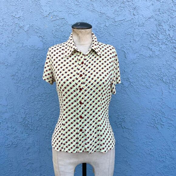 90s top 70s style Grunge Womens Small Blouse - Picture 6 of 7